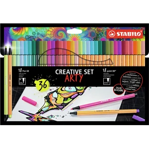 STABILO Set créatif point 88/Pen 68 ARTY, étui carton de 36