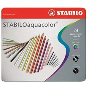 STABILO 040002.02 Pastels Aquacolor, boîte en métal, 24 pièces pas cher