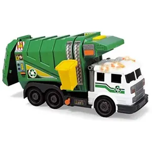 Dickie Toys Camion poubelle 39cm  à roues libres avec son et lumière pas cher