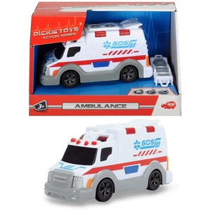 DICKIE Toys - 203302004 - Amincissante - Chariot de sauvetage - Voiture de secours avec porte-bagages, hayon ouvrable, lumière et son - Piles incluses - 15 cm - À partir de 3 ans - Blanc pas cher