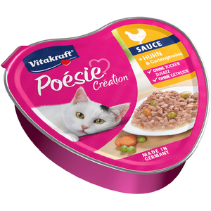 15x85g Vitakraft Poésie Création poulet et légumes en sauce nourriture humide pour chat pas cher