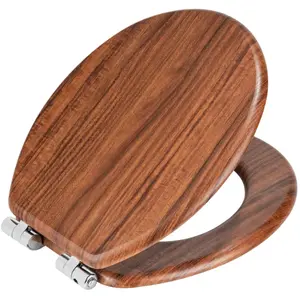 Abattant WC - WENKO - Chestnut - MDF - Marron - Easy-Close - Universel pas cher