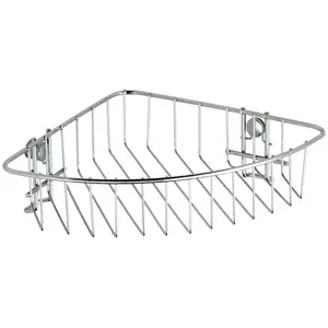 WENKO Etagère d'angle de douche Classic, panier de douche d'angle, fixation murale avec adaptateur non fourni, acier, brillant pas cher