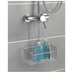 Chariot de douche - WENKO - Milo - Acier inoxydable - Argenté - 25 x 14 x 36 cm pas cher