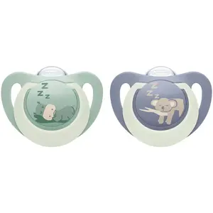 Nuk 2 Sucettes First Choice Nuit 6-18m Hippo/Koala pas cher