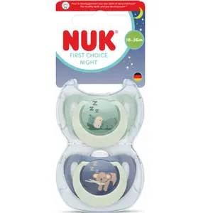 Nuk 2 Sucettes First Choice Nuit 18-36m Hippo/Koala pas cher