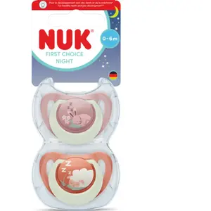 Nuk 2 Sucettes First Choice Nuit 0-6m Lapin/Mouton pas cher