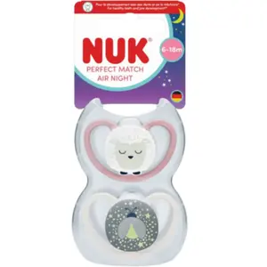 Nuk 2 Sucettes Perfect Match Air Nuit 6-18m Mouton pas cher
