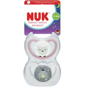 Nuk2 Sucettes Perfect Match Air Nuit 18-36m Mouton pas cher