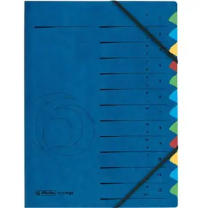herlitz trieur, format A4, carton, 12 compartiments, bleu pas cher