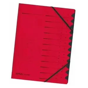 herlitz trieur easyorga, A4, carton, 12 compartiments, rouge pas cher