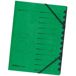 herlitz trieur easyorga, A4, carton, 12 compartiments, vert pas cher