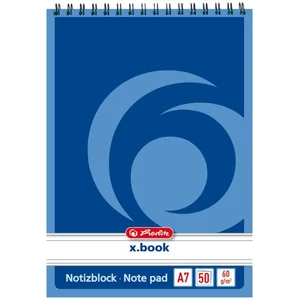 Herlitz Bloc-notes à spirale x.book, A7, 50 pages, ligné pas cher
