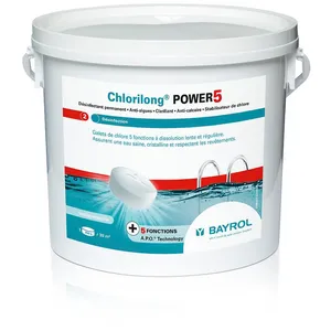 BAYROL Chlore galets Chlorilong 5 fonctions 5 kg pas cher