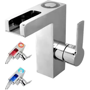 Mitigeur de lavabo à led avec bec verseur orinoco chrome Schütte n/a pas cher