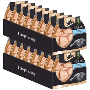Sheba 16x60g Sheba Dômes Filets Fins Poissons Blancs - Pâtée Pour Chat pas cher
