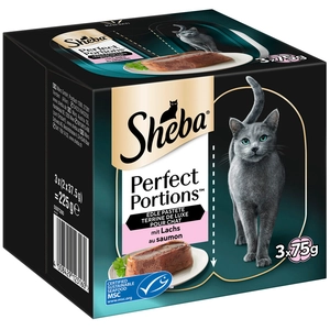 Sheba Perfect Portions 6 x 37,5 g pour chat - Terrine de luxe - saumon pas cher