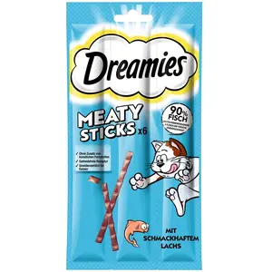 Comparateur de prix : Dreamies Catisfactions Meaty Sticks pour chat - saumon (6 x 5 g)