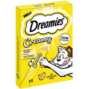 Dreamies Catisfactions Creamy Snacks pour chat - fromage (4 x 10 g) pas cher