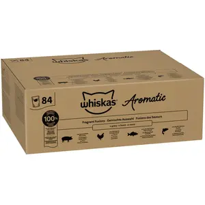 WHISKAS Sachets fraîcheur Fusions des Saveurs en Sauce pour Chat Adulte 4 variétés 84x85g pas cher