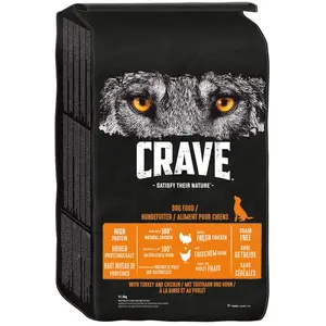 11,5kg Crave Adult dinde, poulet - Croquettes pour chien pas cher