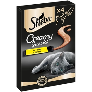 4x12g Creamy Snacks poulet Sheba - Friandises pour chat pas cher