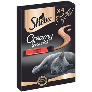 4x12g Creamy Snacks boeuf Sheba - Friandises pour chat pas cher