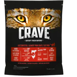 750g Crave Adult boeuf, poulet - Croquettes pour chat pas cher