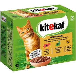 Mégapack de sachets pour chat Kitekat 48 x 85 g -  repas du chasseur en sauce pas cher