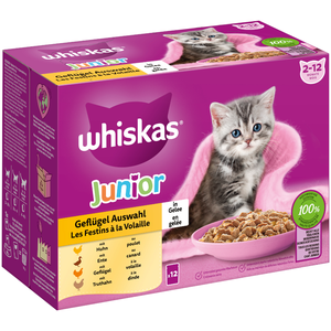 24x85g Whiskas Junior Sélection de volaille en gelée - Pâtée pour chat pas cher