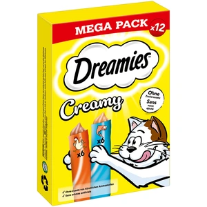 Dreamies Catisfactions Creamy Snacks pour chat - poulet, saumon (12 x 10 g) pas cher