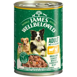 6 x 400 g James Wellbeloved Adult Hypoallergenic agneau, poulet en pâté nourriture humide pour chien pas cher