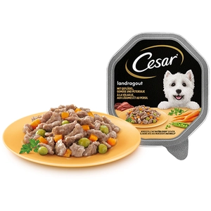 14x150g Mégapack Cesar Les recettes de Campagne volaille, légumes en sauce - Pâtée pour chien pas cher