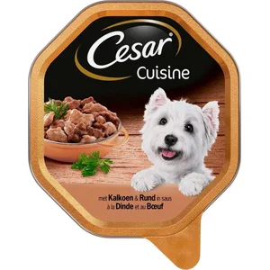 14x150g Mégapack Cesar Ragoût dinde, boeuf, herbes - Pâtée pour chien pas cher