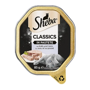 22x85g Sheba Terrines classiques veau, poulet - Pâtée pour chat pas cher