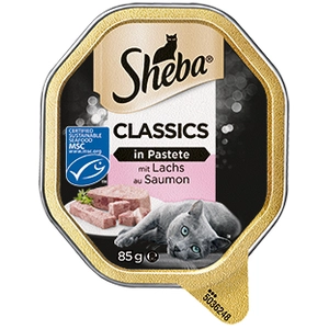 22x85g Sheba Terrines classiques saumon - Pâtée pour chat pas cher