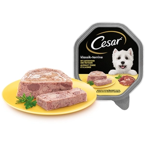 14x150g Mégapack Cesar Les Classiques poulet, dinde - Pâtée pour chien pas cher