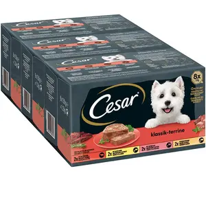 Cesar Classics Sélection en terrine pour chien - terrines classiques (96 x 150 g) pas cher