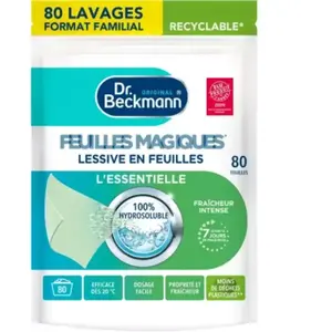 Lessive DR BECKMANN en feuilles L'essentielle x80 pas cher