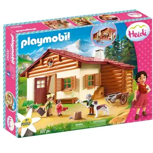 PLAYMOBIL - Heidi avec grand-père et chalet - 107 pièces - Pour enfants à partir de 4 ans