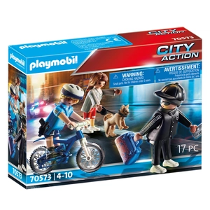 Playmobil Les policiers 70573 Police Policière et voleur pas cher