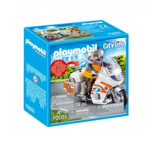 PLAYMOBIL - 70051 - City Life Les Secouristes - Urgentiste et moto pas cher