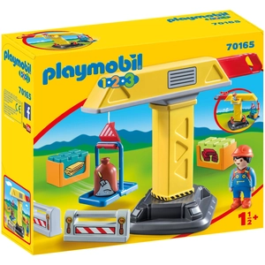 Playmobil 1.2.3 70165 Grue de chantier pas cher