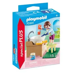 Playmobil La maison moderne 70301 Enfant avec lavabo pas cher