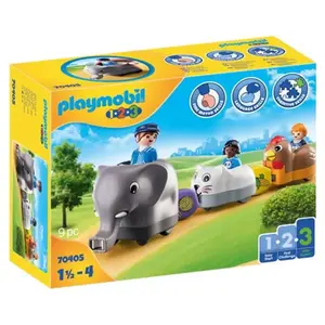 Playmobil 1.2.3 70405 Train d'animaux pas cher