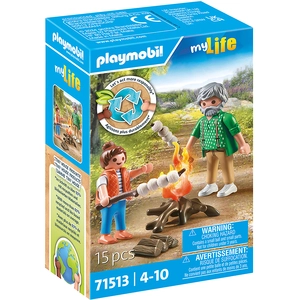 Playmobil My Life 71513 Grand-père petite fille et feu de camp pas cher