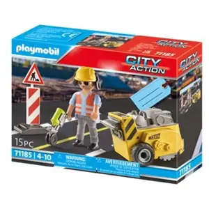 PLAYMOBIL City Action bouwvakker met randensnijder - 71185 pas cher