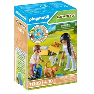 Playmobil Country 71309 Famille de chats avec femme et enfant pas cher