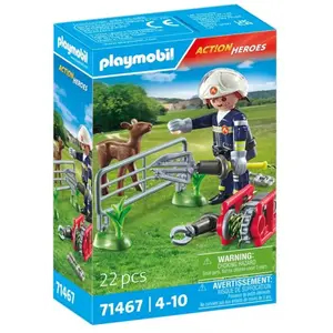 Playmobil Action Heroes 71467 Pompier avec faon à sauver pas cher