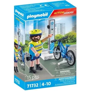PLAYMOBIL 71732 Policier cycliste avec borne de recharge pas cher